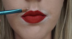 carving out red lip