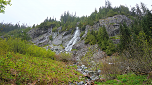 waterfall snow lake trail